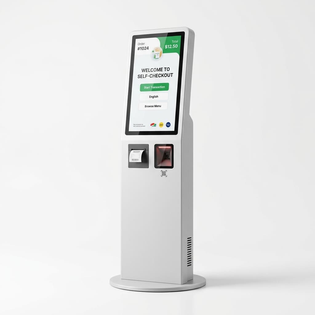 AmaxTech Commercial 21.5 Inch Self-Service Kiosk Terminal